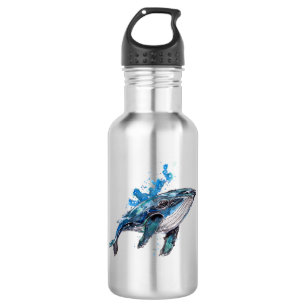 Botella De Agua Color azul de ballena jorobada