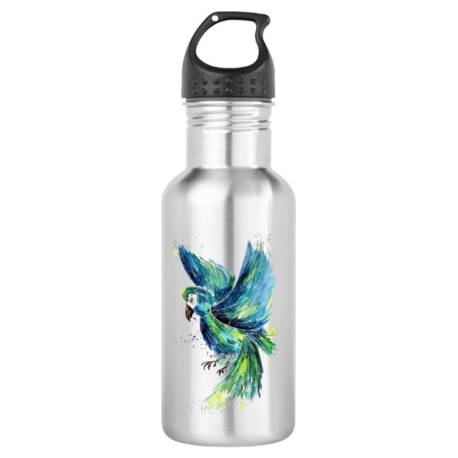 Botella De Agua Color azul de loro (Anverso)