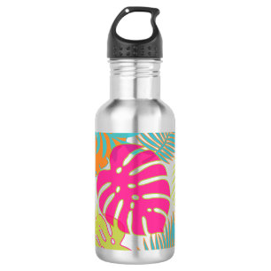 Botella De Agua color de fondo personalizable de la selva de PixDe