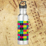 Botella De Agua Color del patrón de la música Treble Clef<br><div class="desc">¿Te gustan las botellas de agua con temas musicales? ¿Te gustan los colores brillantes? Esta botella de agua tiene un patrón de colores tribles hechos en verde,  rosa,  azul,  amarillo,  púrpura y negro.</div>