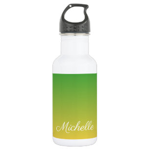 Botella De Agua Color verde y amarillo oscuro personalizado