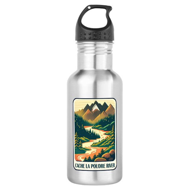 Botella De Agua Colorado del río Poudre (Anverso)