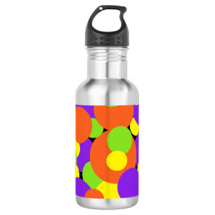 Botella De Agua Colores de Halloween   Círculos  
