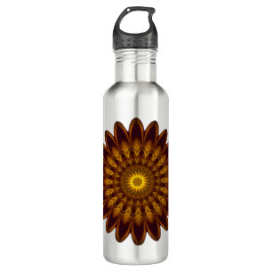 Botella De Agua Colores de tierra del modelo de la mandala de la