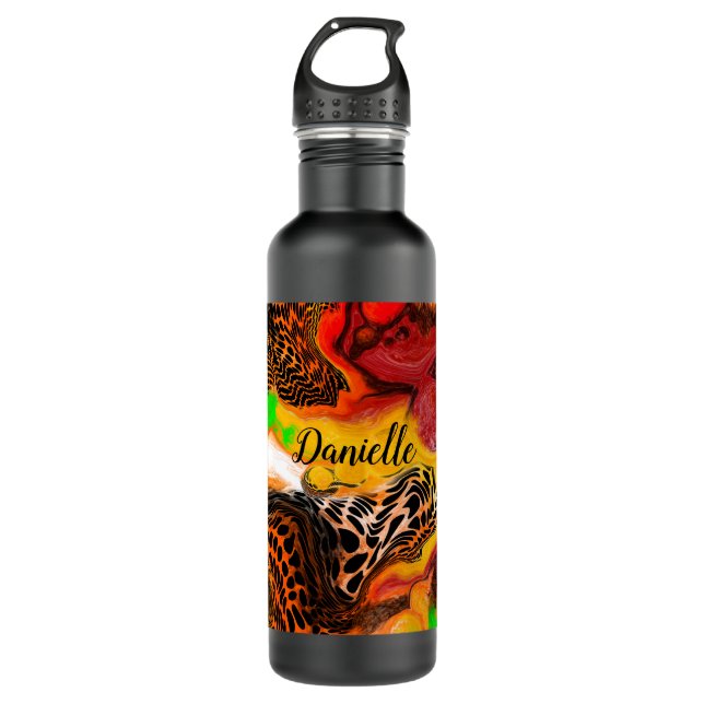 Botella De Agua Colores otoñales personalizados Resumen Pintura de (Anverso)