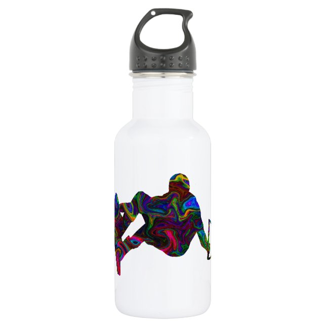 Botella De Agua Colores salvajes del Wakeboarder (Anverso)