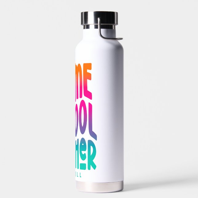 Botella De Agua Colorful Ombre Colorful Teacher Textos (Izquierdo)