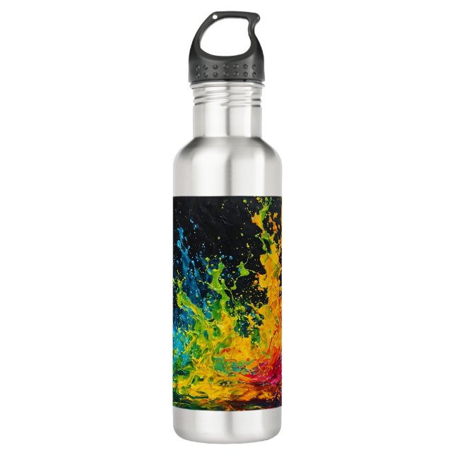 Botella De Agua Colorida Esplash de pintura (Anverso)