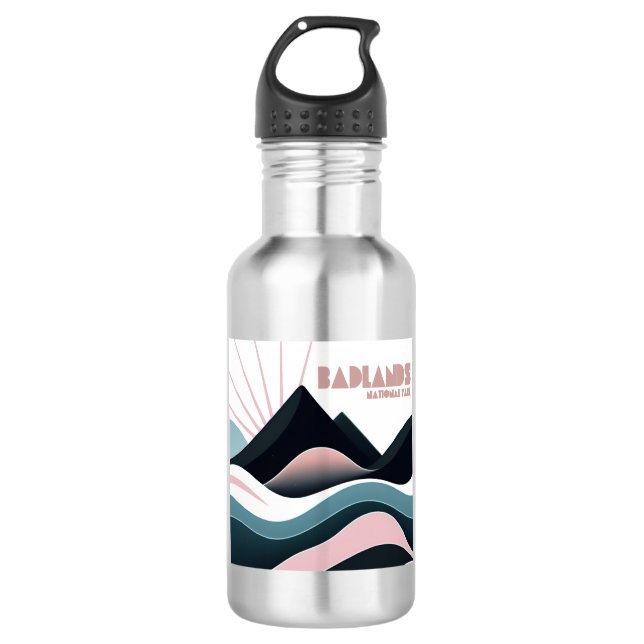 Botella De Agua Coloridas colinas del Parque Nacional Badlands (Anverso)