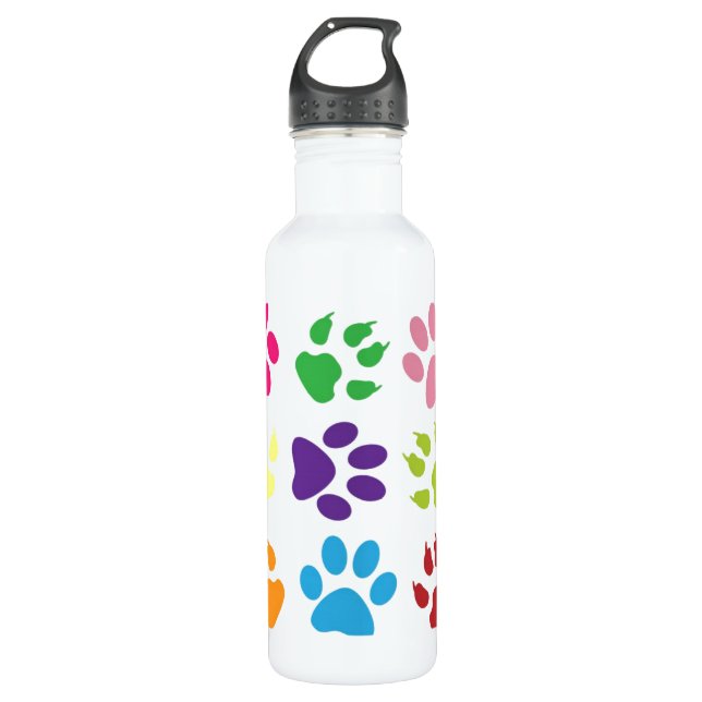 Botella De Agua Coloridas garras de perro (Anverso)