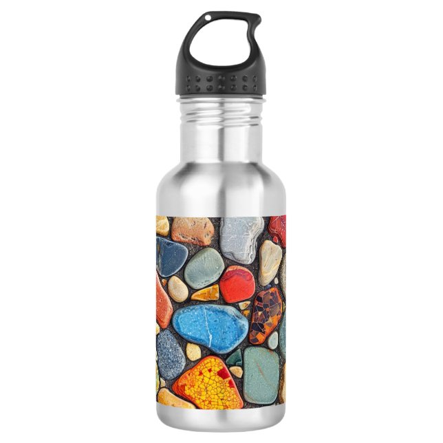 Botella De Agua Coloridas piedras (Anverso)