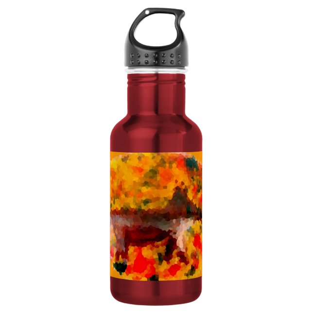 Botella De Agua Colorido arte de la Fox otoñal (Anverso)