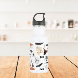 Botella De Agua Colorido patrón de miedo de Halloween |Feliz Hallo<br><div class="desc">Colorido patrón de miedo de Halloween |Feliz Halloween</div>