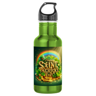 Botella De Agua Colorido y caprichoso Día de San Patricio Arcoíris