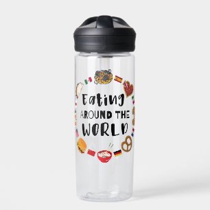 Botella De Agua Comer alrededor del mundo