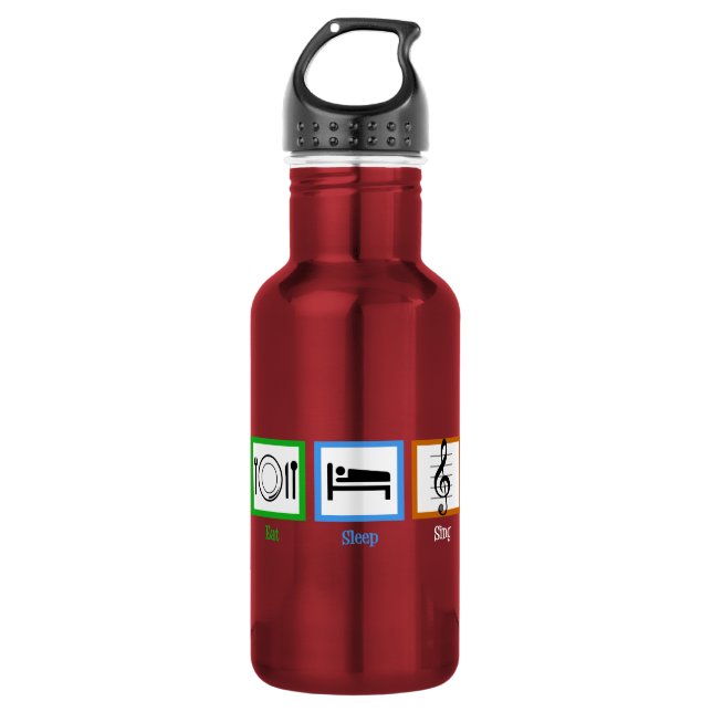 Botella De Agua Comer Dormir Cantar (Anverso)
