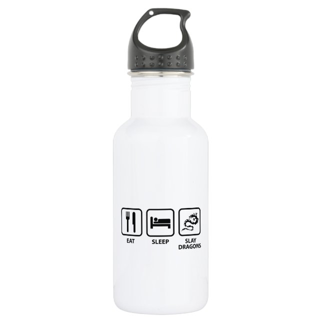 Botella De Agua Comer Dragones De Slay Para Dormir (Anverso)