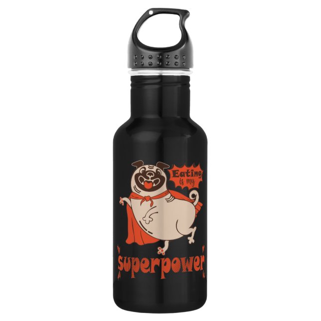 Botella De Agua Comer es mi sobrenombre rojo cloak pug estilo cómi (Anverso)
