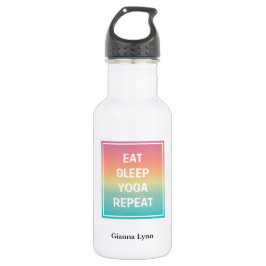 Botella De Agua Comer Sleep Yoga Pastel Ombre