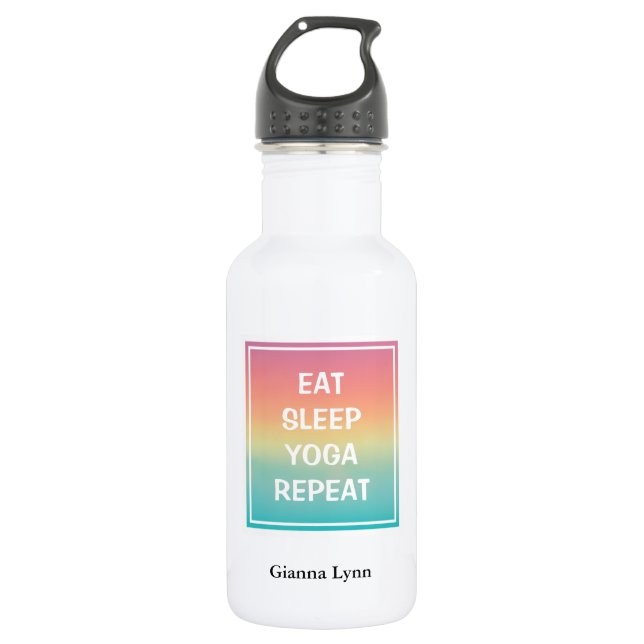 Botella De Agua Comer Sleep Yoga Pastel Ombre (Anverso)