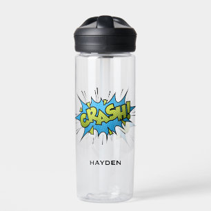 Botella De Agua Comic Book Art Crash Bubble Personalizado