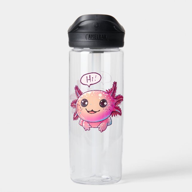Botella De Agua Cómic lindo Axolotl al estilo personalizado (Atrás)