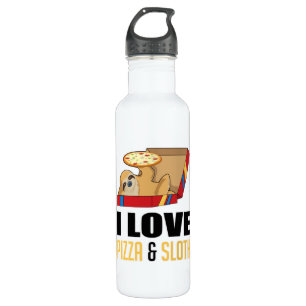 Botella De Agua Comida rápida hamburguesa Sloth Funny Pizza Comer