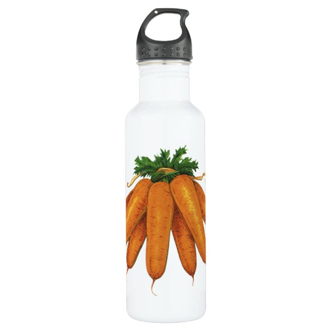Botella De Agua Comida vintage, Bunch of Organic Carrots Vegetable (Anverso)