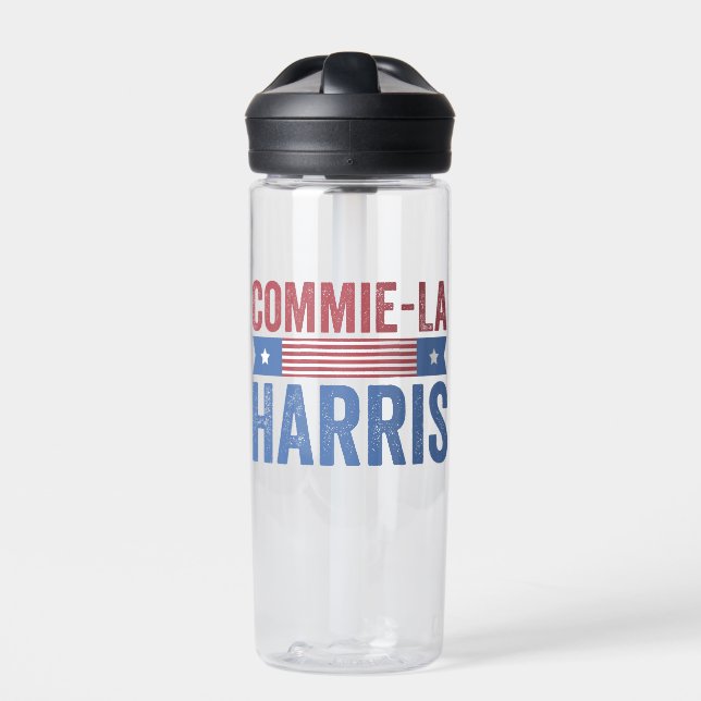 Botella De Agua Commie-La Harris 2024 Funny Anti Kamala Harris (Delante)