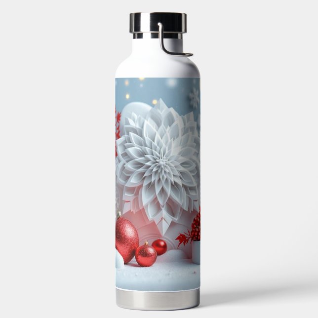 Botella De Agua Composición de Flor de Invierno (Izquierda)
