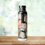 Botella De Agua Comprimido con color de agua pintado con buquet fl<br><div class="desc">Nombre personalizado sobre un ramo de flores de color acuático pintado en tonos primavera.</div>