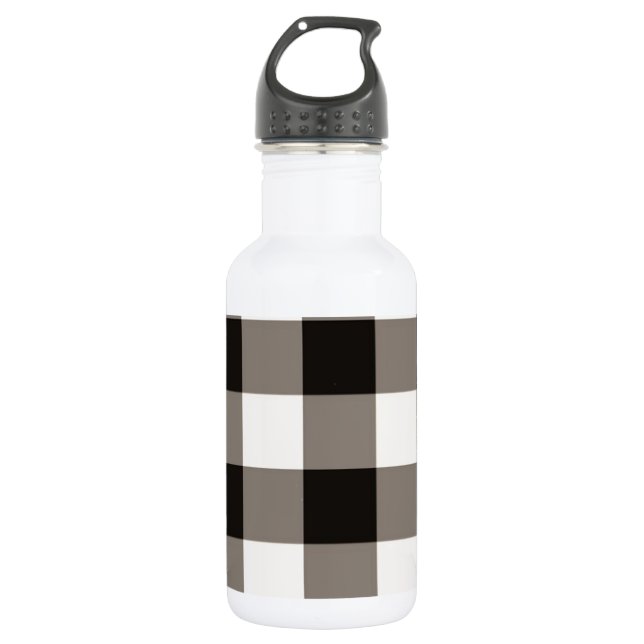 Botella De Agua Comprobación de cuadrado marrón (Anverso)