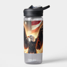 Botella de agua con águila americana