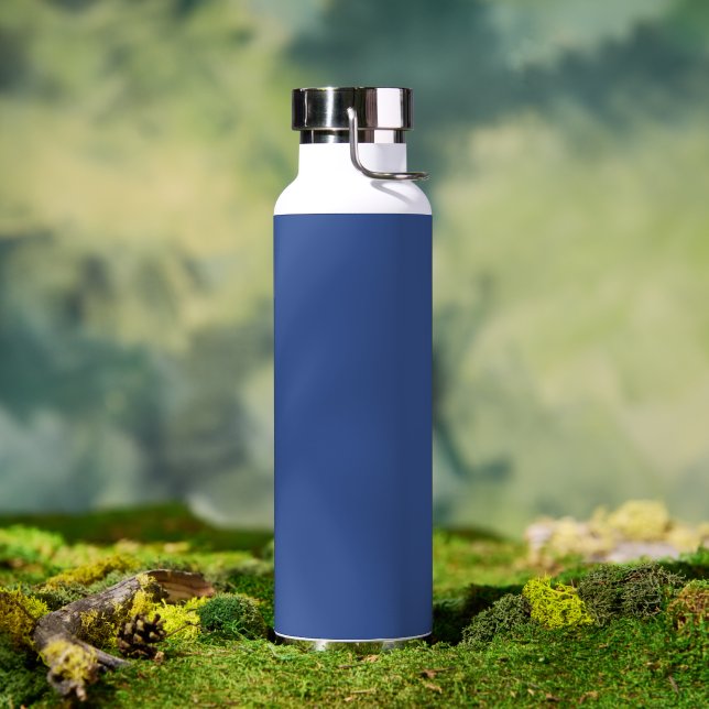Botella de agua con aislamiento azul para personal (Exterior)