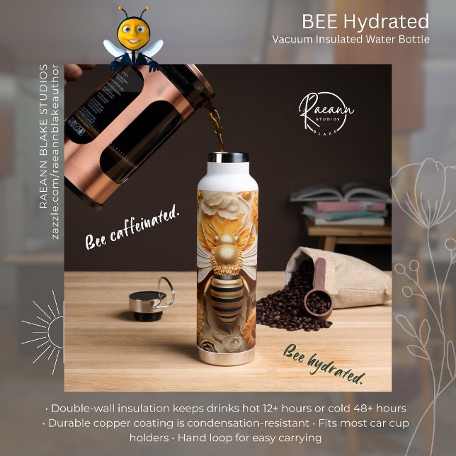 Botella de agua con aislamiento de vacío Bee Hydra (Subido por el creador)