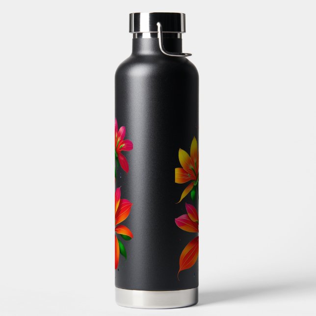 Botella de agua con aislamiento floral - Diseño vi (Izquierda)