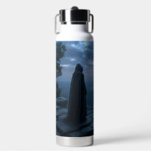 Botella de agua con arte del bosque élfico