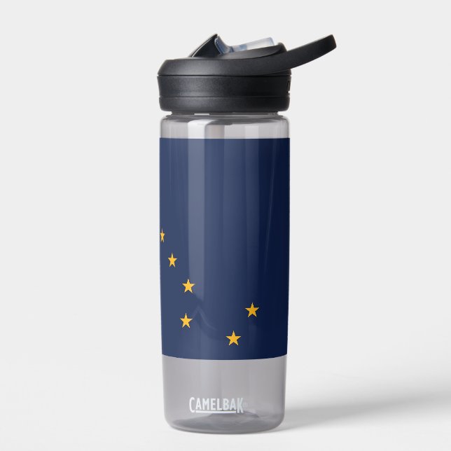 Botella de agua con bandera de Alaska, EEUU. (Izquierdo)
