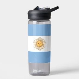 Botella de agua con bandera de Argentina