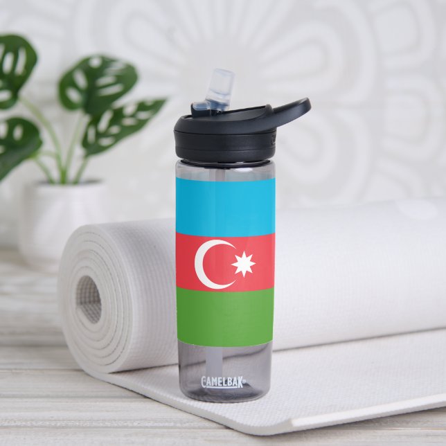 Botella de agua con bandera de Azerbaiyán (Yoga)
