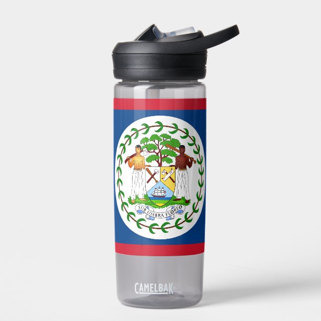 Botella de agua con bandera de Belice (Izquierdo)