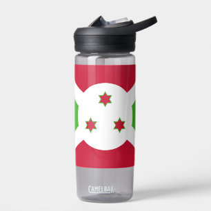 Botella de agua con bandera de Burundi