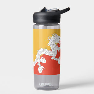 Botella de agua con bandera de Bután