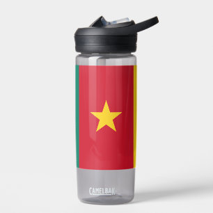 Botella de agua con bandera de Camerún