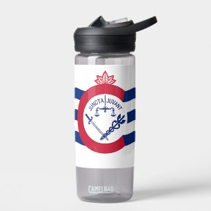 Botella de agua con bandera de Cincinnati, EEUU.