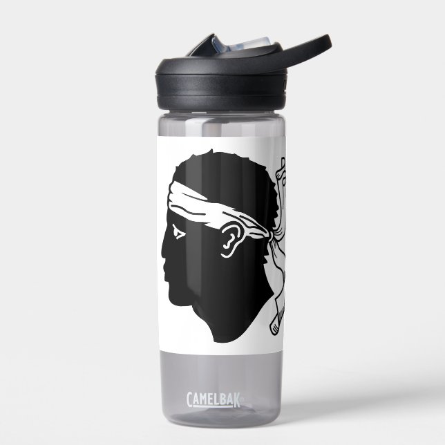 Botella de agua con bandera de Córcega, Francia (Izquierdo)