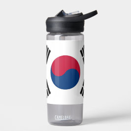 Botella de agua con bandera de Corea del Sur