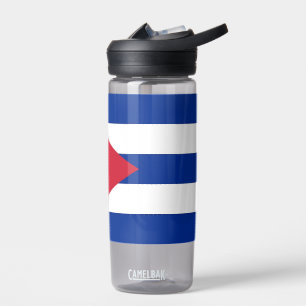 Botella de agua con bandera de Cuba