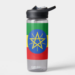 Botella de agua con bandera de Etiopía