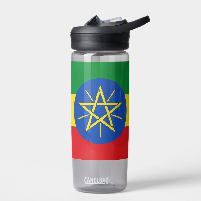 Botella de agua con bandera de Etiopía (Izquierdo)